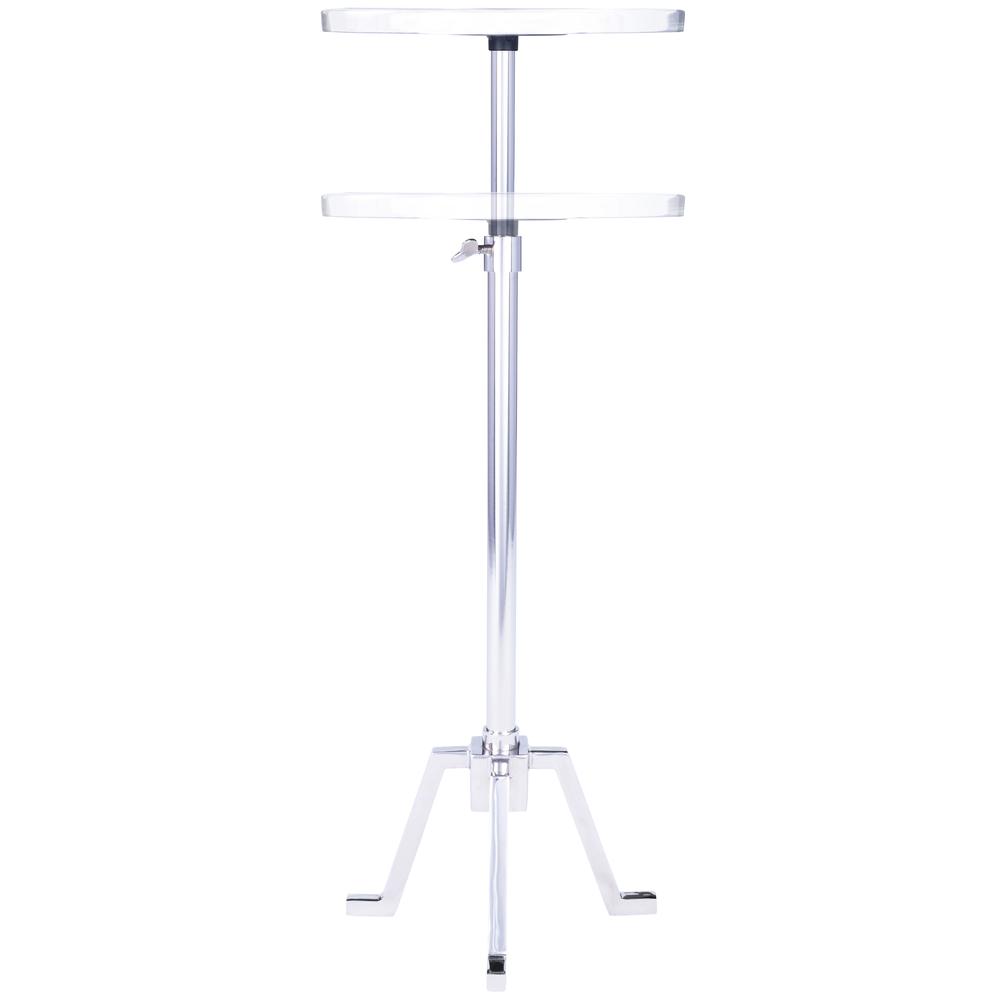 Sash Metal & Marble Side Table, Silver