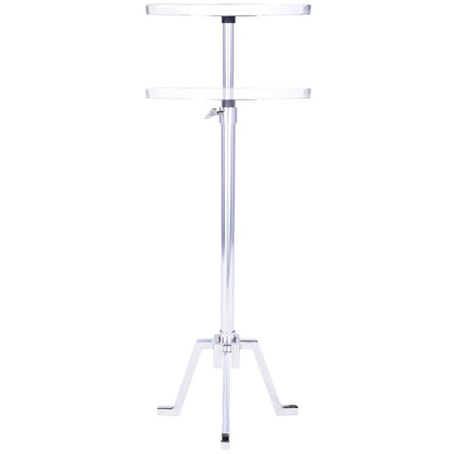 Sash Metal & Marble Side Table, Silver