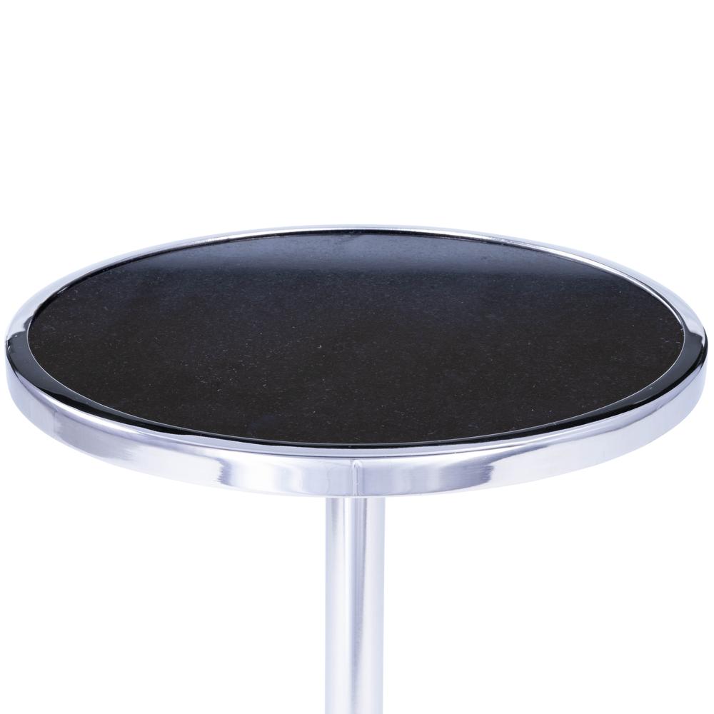 Sash Metal & Marble Side Table, Silver