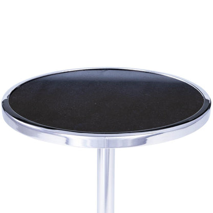 Sash Metal & Marble Side Table, Silver