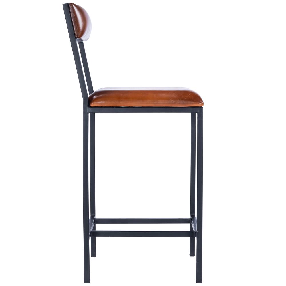 Lazarus Leather & Metal 27" Counter Stool, Medium Brown