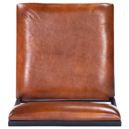 Lazarus Leather & Metal 31.5" Bar Stool, Medium Brown