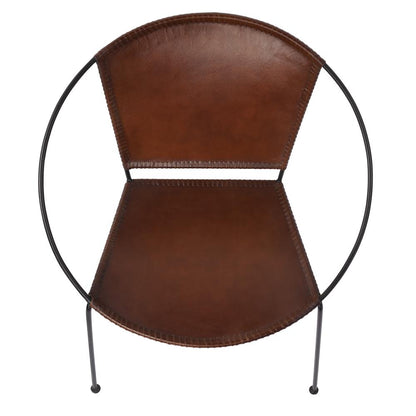 Milo Leather Accent Chair, Medium Brown
