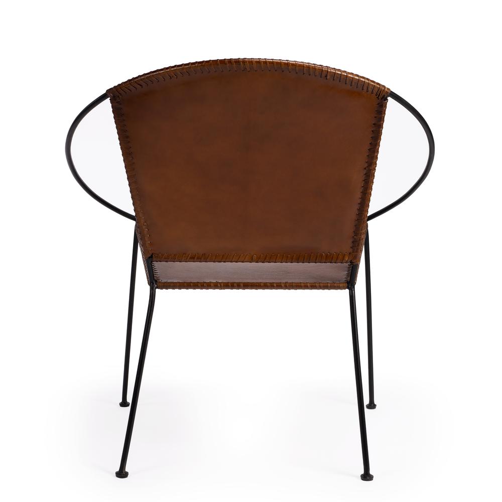 Milo Leather Accent Chair, Medium Brown