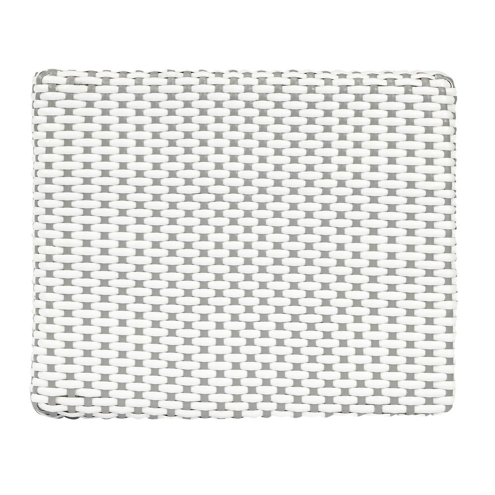 Robias Rectangular Rattan 24.5" Counter Stool, Gray and White Dot