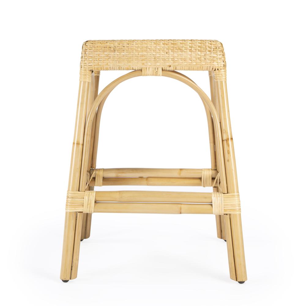 Robias Rectangular Rattan 24.5" Counter Stool, Natural