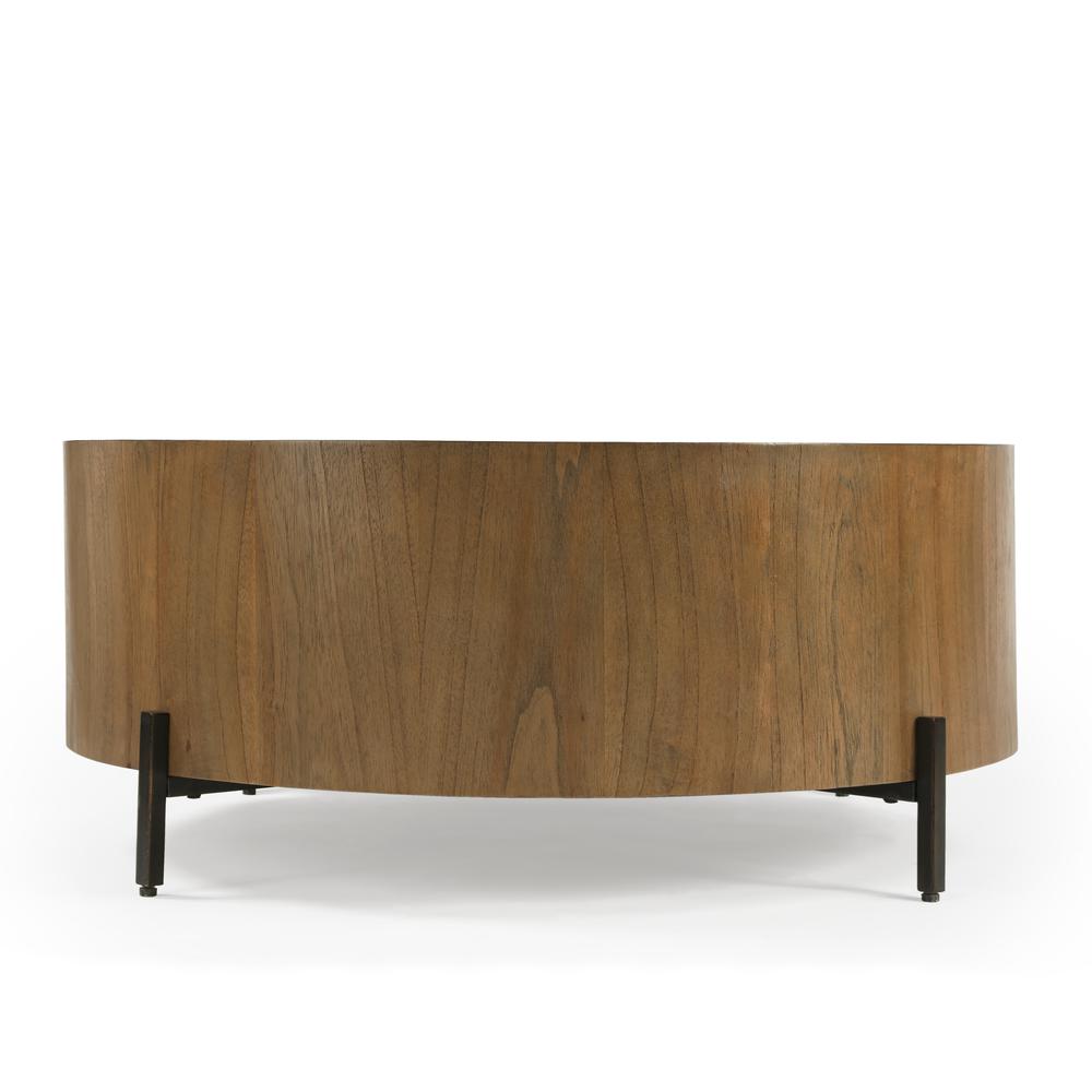 Tori Round Coffee Table, Medium Brown