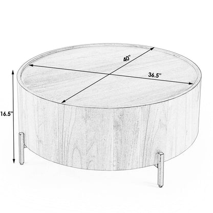Tori Round Coffee Table, Medium Brown