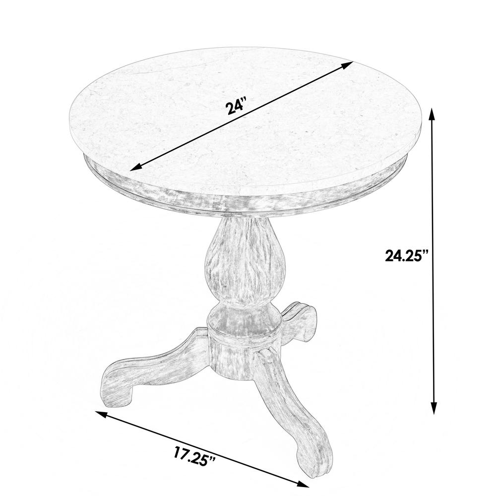 Danielle Marble 24" Pedestal Side Table, Tan/Beige