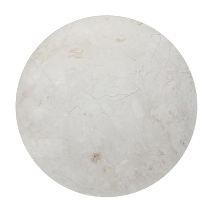 Danielle Marble 24" Pedestal Side Table, Black