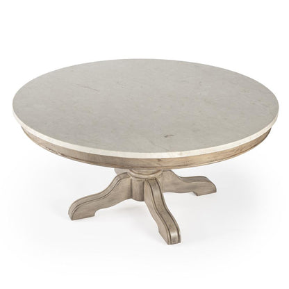 Danielle Marble Coffee Table, Tan/Beige