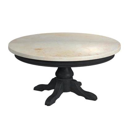 Danielle Marble Round Coffee Table, Black