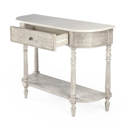 Danielle Marble 40" one- drawer Console Table, Gray