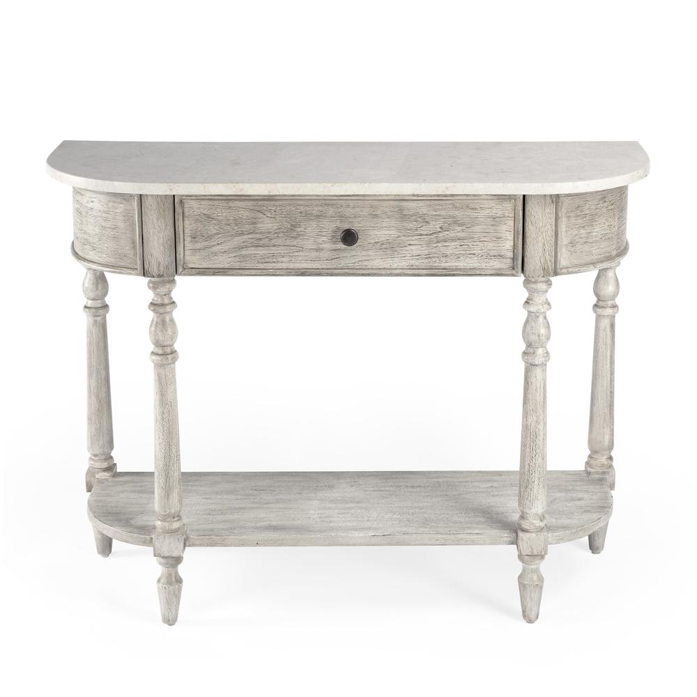 Danielle Marble 40" one- drawer Console Table, Gray