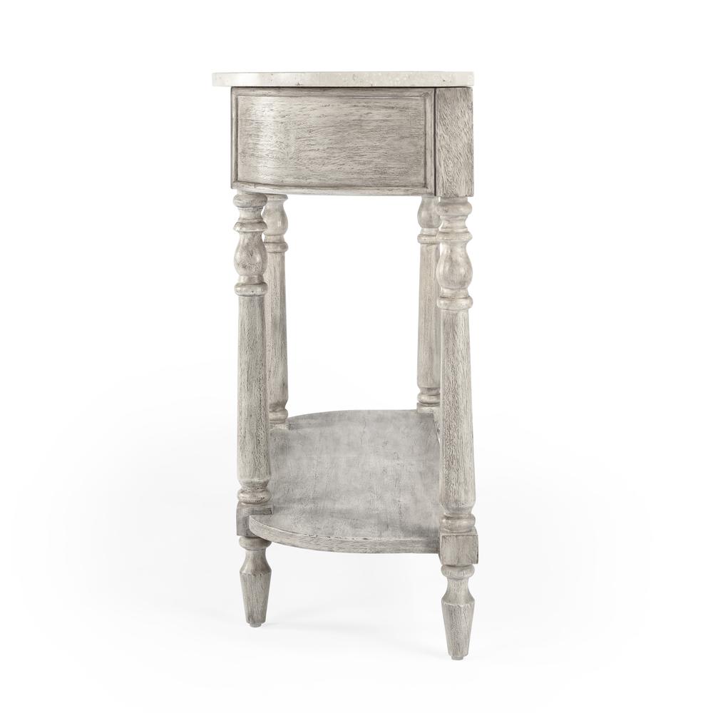 Danielle Marble 40" one- drawer Console Table, Gray