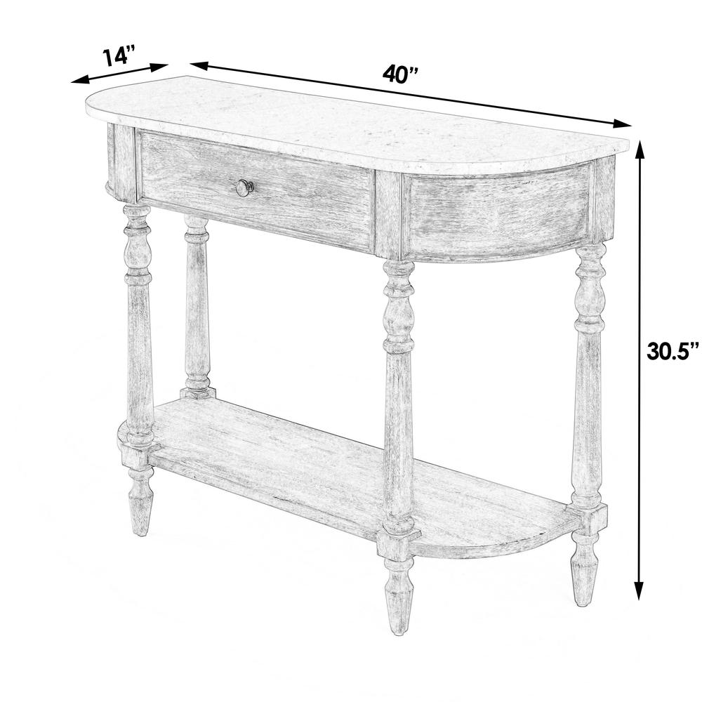 Danielle Marble 40" one- drawer Console Table, Gray