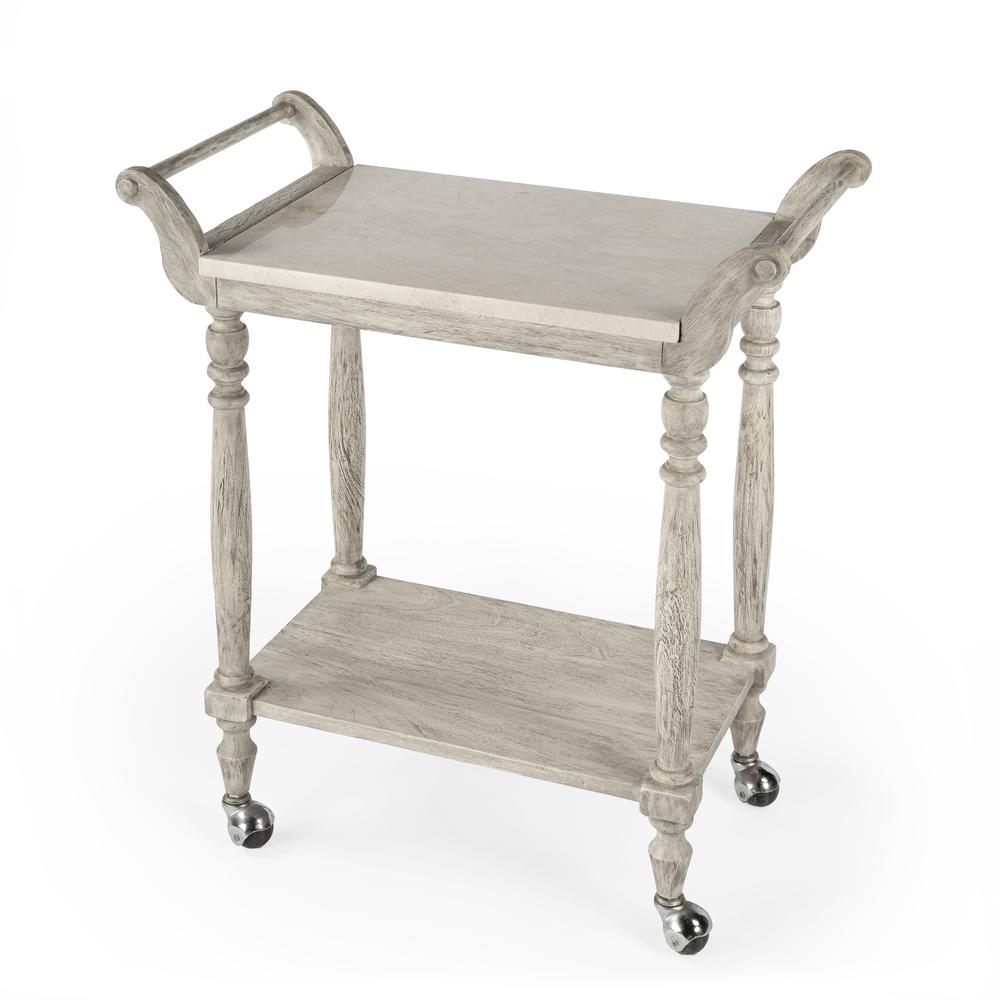 Danielle Marble Bar Cart, Gray