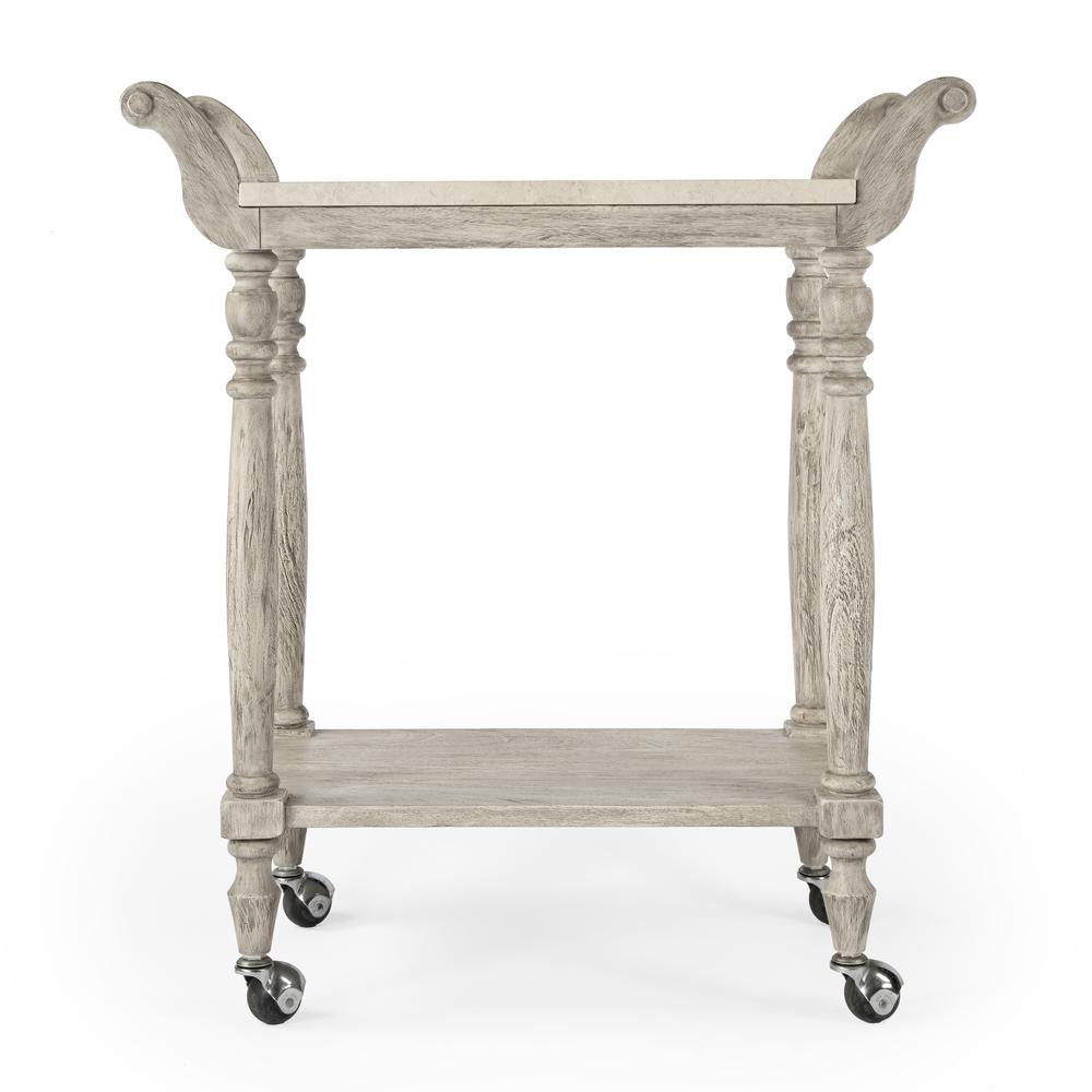 Danielle Marble Bar Cart, Gray