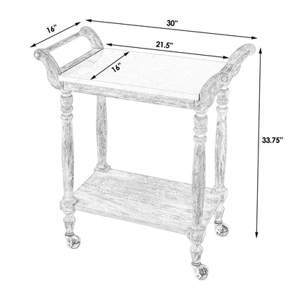 Danielle Marble Bar Cart, Gray