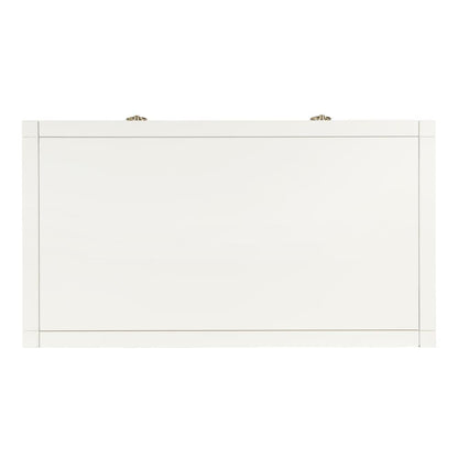 White Writing Desk with Drawer – Narrow Desk with Drawers for Home Use
