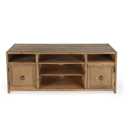 Lark Wood 65" TV Stand with Storage, Light Brown