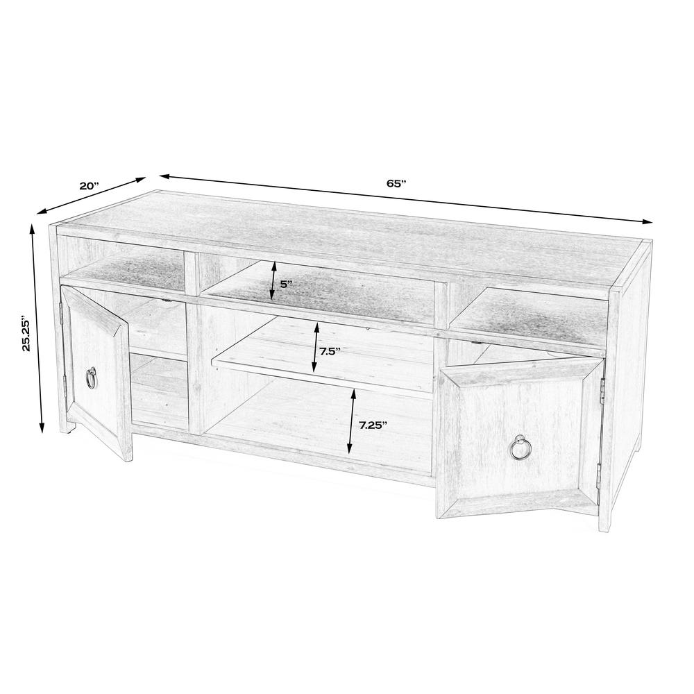 Lark Wood 65" TV Stand with Storage, Light Brown