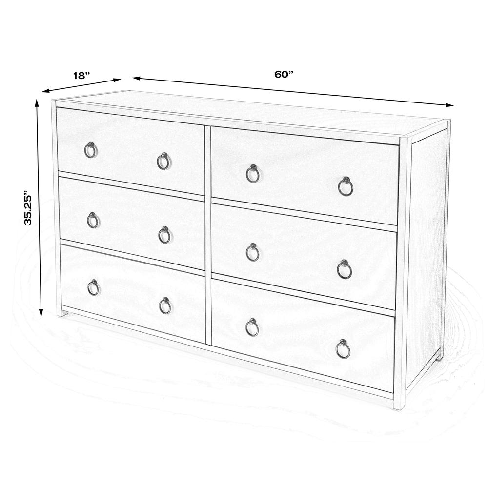 Lark 6 Drawer Dresser, Navy Blue