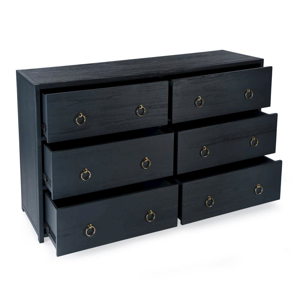 Navy Wood Dresser – 6 Drawer Dresser for Kids Bedroom or Guest Room