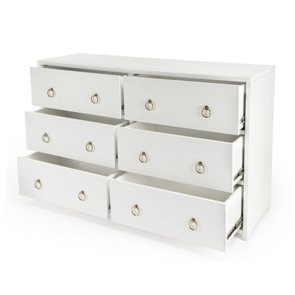 Lark 6 Drawer Dresser, White