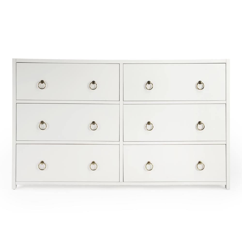 Lark 6 Drawer Dresser, White