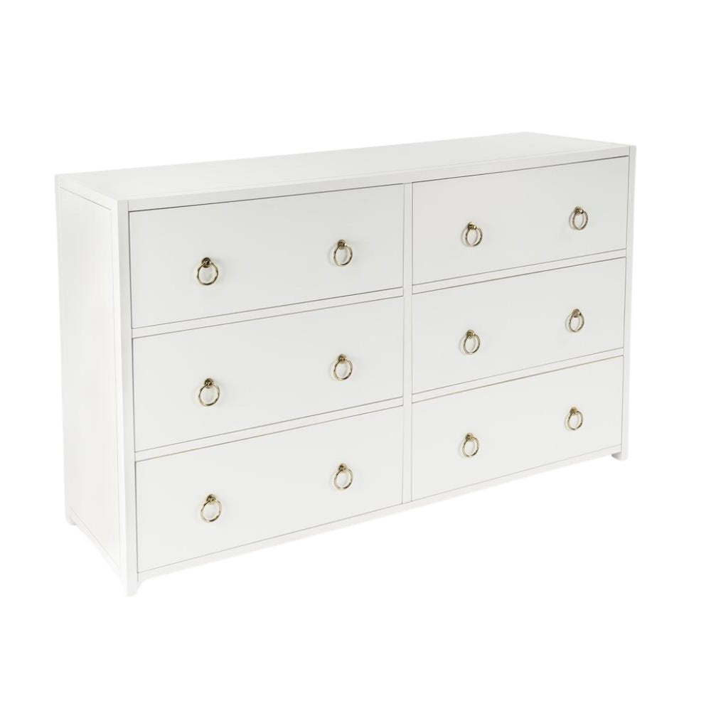 White 6 Drawer Double Dresser – Wood Dresser for Bedroom or Kids Room