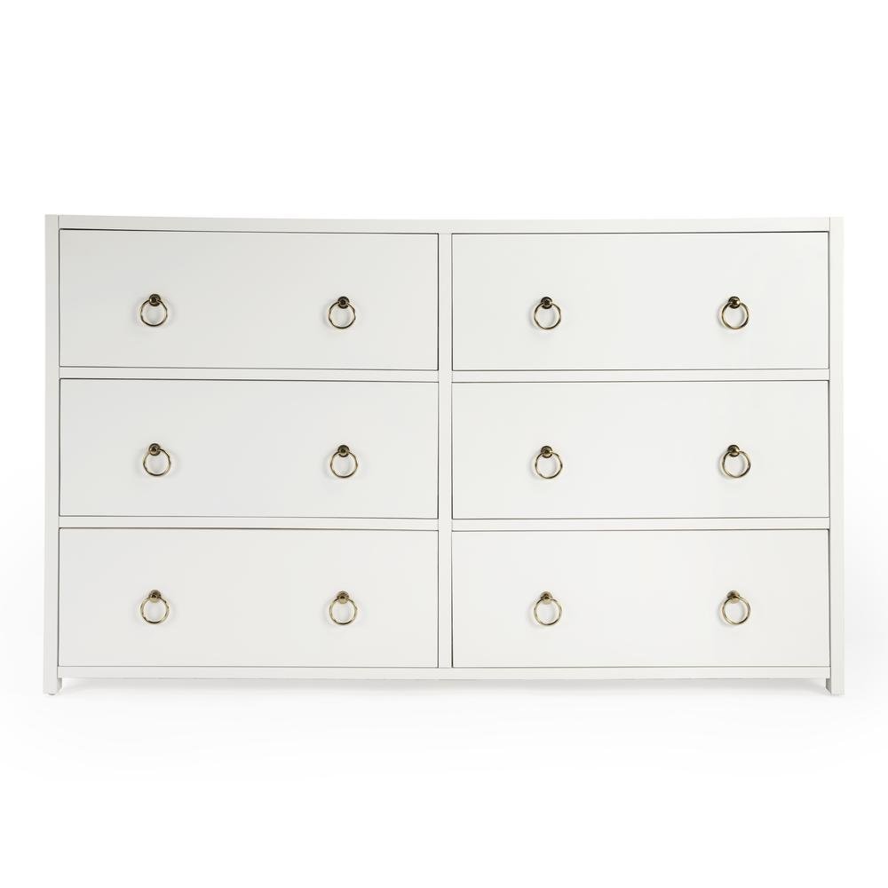 White 6 Drawer Double Dresser – Wood Dresser for Bedroom or Kids Room