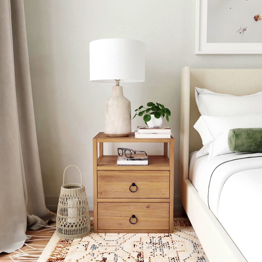 Lark Natural Wood Nightstand, Light Brown