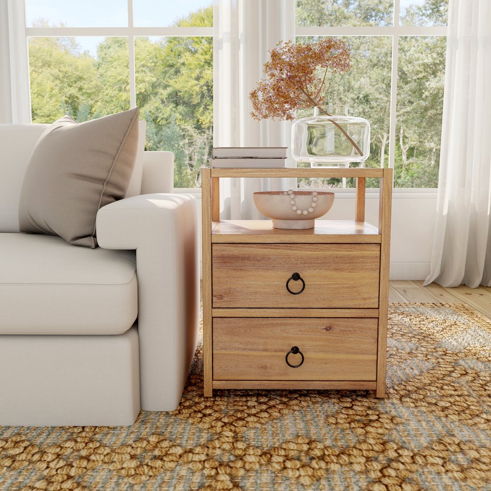 Lark Natural Wood Nightstand, Light Brown