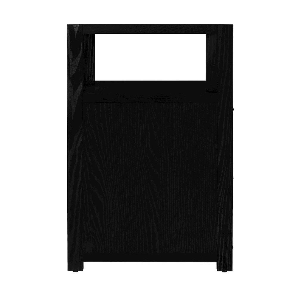Lark 21 in. W Wood 2 Drawer Nightstand with Shelf, Black