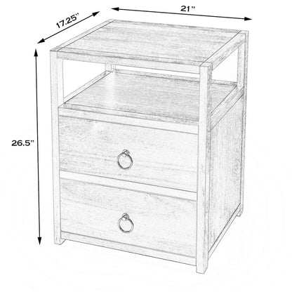 Lark 21 in. W Wood 2 Drawer Nightstand with Shelf, Black
