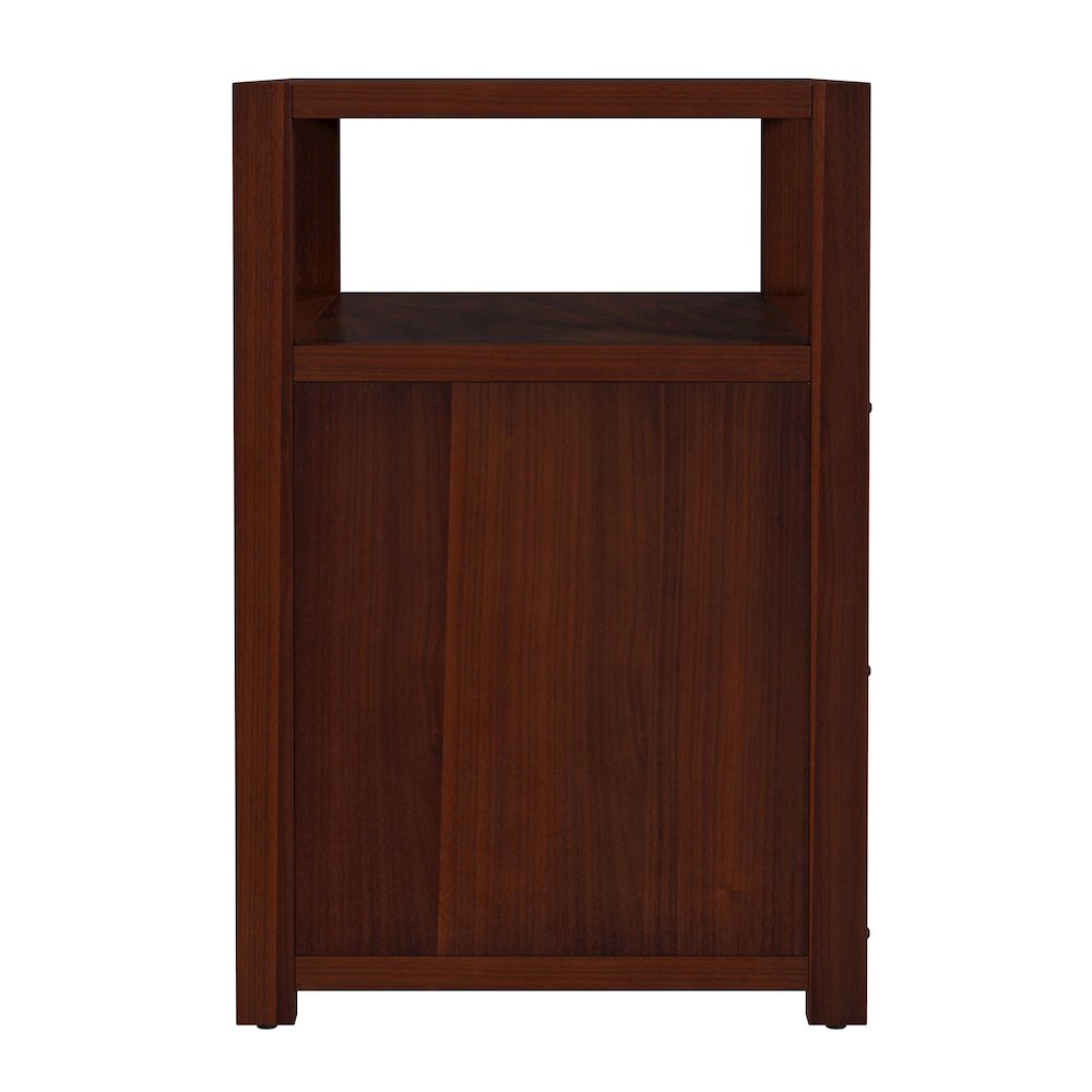 Lark 21 in. W Wood 2 Drawer Nightstand with Shelf, Medium Brown