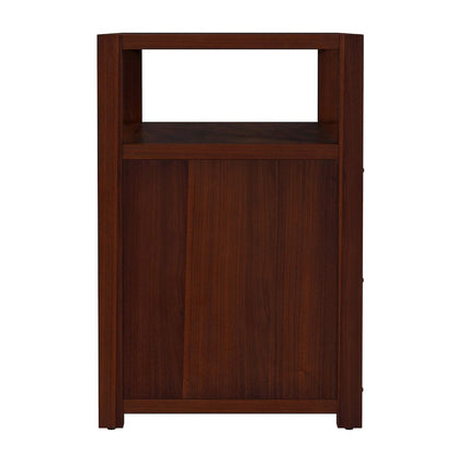 Lark 21 in. W Wood 2 Drawer Nightstand with Shelf, Medium Brown