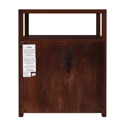 Lark 21 in. W Wood 2 Drawer Nightstand with Shelf, Medium Brown