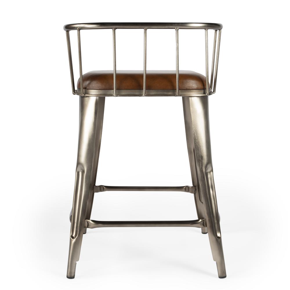 Coriander Iron & Leather 25" Counter Stool, Multi-Color