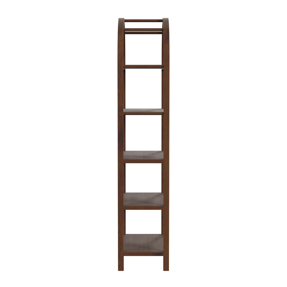 Hanover Arched 5 Tier  Etagere Bookcase, Medium Brown