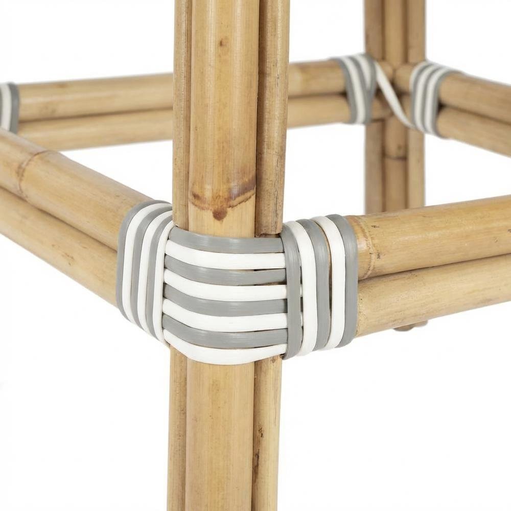 Rattan Counter Stool with Footrest, Coastal Bar Stool for Kitchen Dining Room