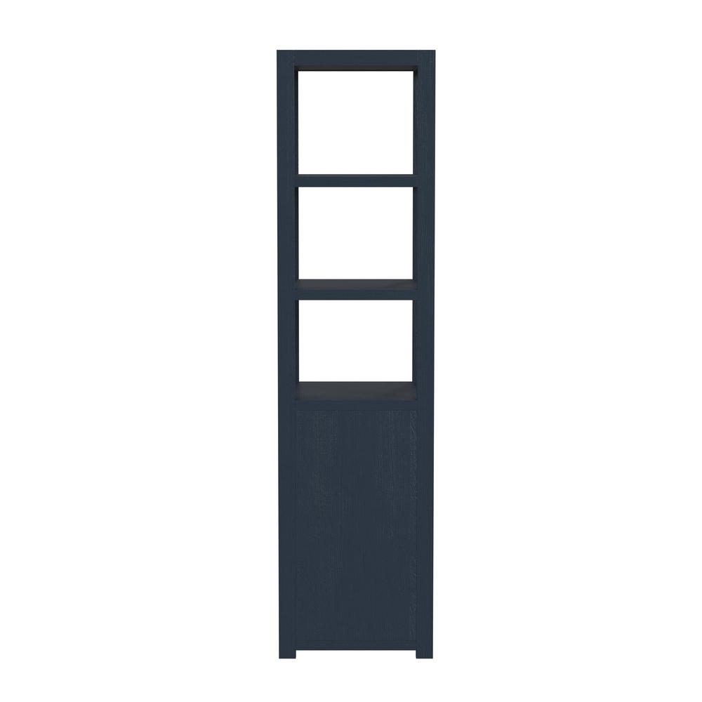 Lark 3- Tier 1 Door Narrow  Etagere Bookcase, Navy Blue