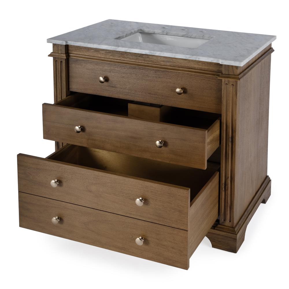 Hanson 36" Single Bathroom Vanity Set, Medium Brown