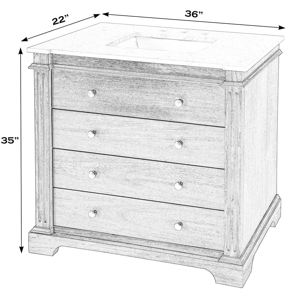 Hanson 36" Single Bathroom Vanity Set, Medium Brown