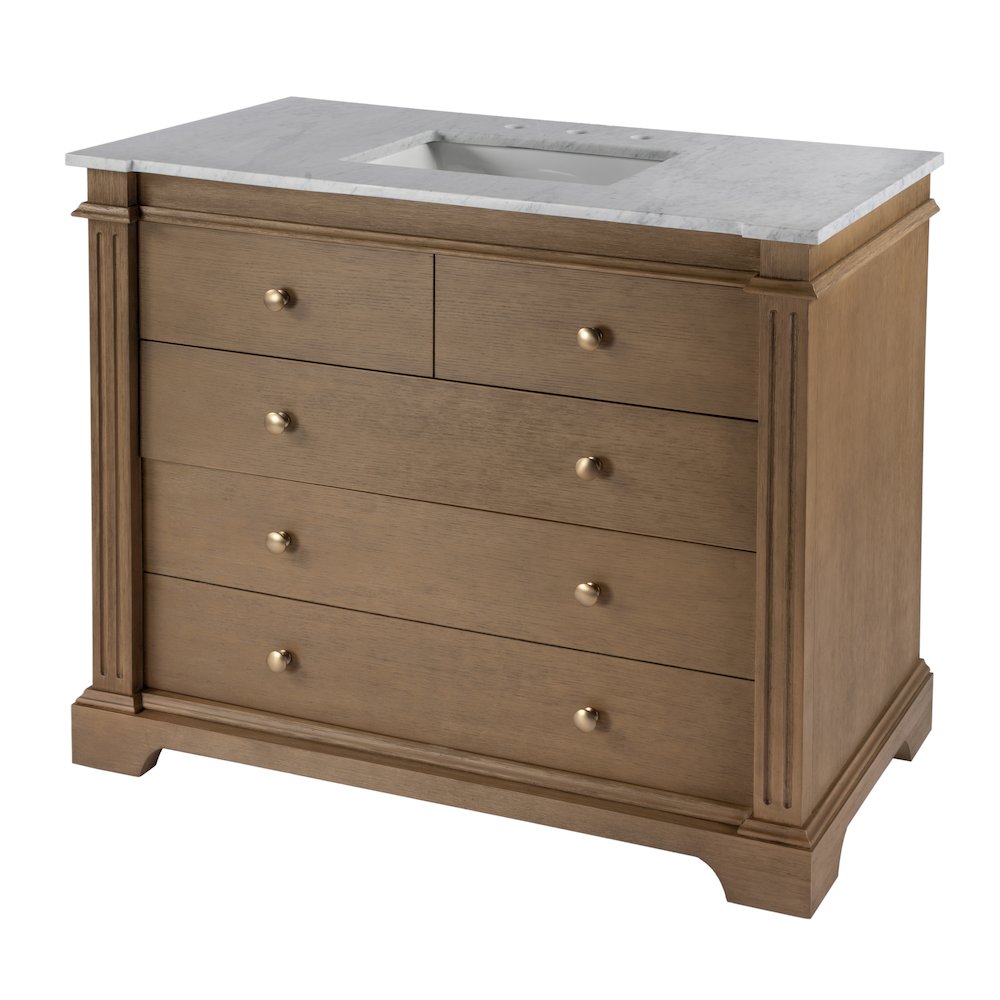 Rachelle 42 in. W Single Sink Bathroom Vanity Set, Light Brown