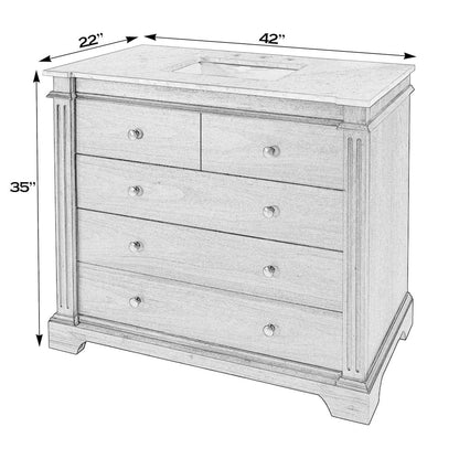 Rachelle 42 in. W Single Sink Bathroom Vanity Set, Light Brown