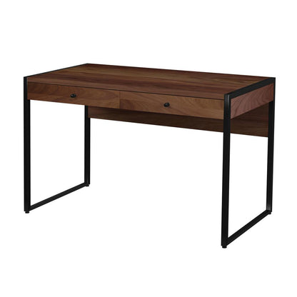 Drake 2-Drawer Walnut Writing Desk, Medium Brown