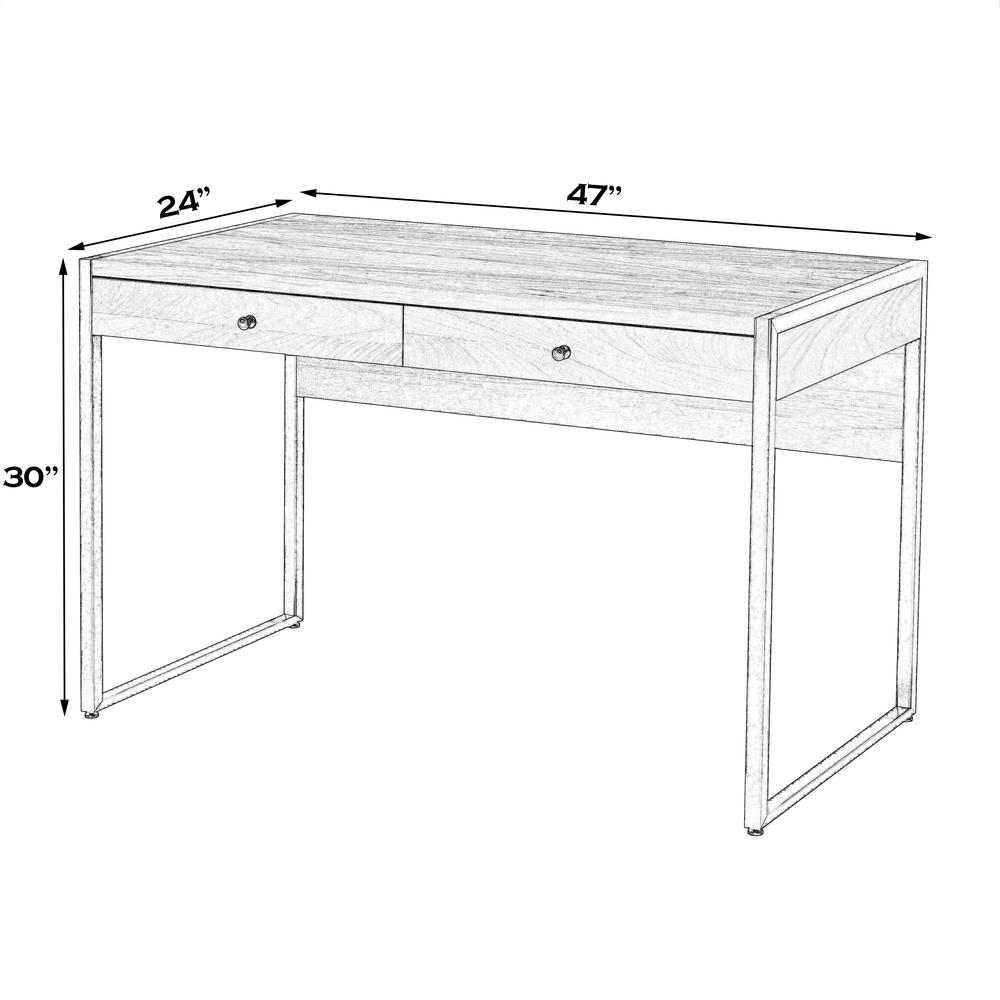 Drake 2-Drawer Walnut Writing Desk, Medium Brown