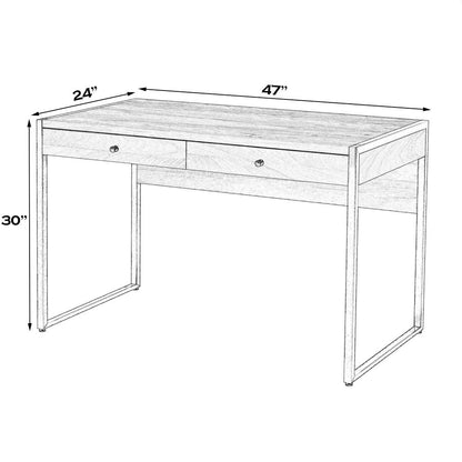 Drake 2-Drawer Walnut Writing Desk, Medium Brown